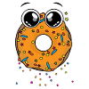 Cute orange donut cartoon
