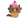 Waschbär Eiscreme Eis lecker