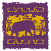 Elephant silhouette with tribal motifs