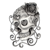 Skull with rose tattoo