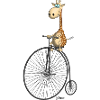 funny high wheel with giraffe