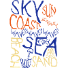 Beach Words 3 Colour