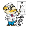 Ophtalmologiste aveugle lunettes médecin chien