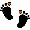 baby feet heart