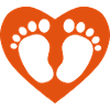 baby feet heart