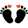 baby feet heart