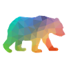 Bunter Dreieckdesignbär