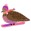 Snowboard Gal Pigeon Friend