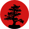 Nippomania - Japanese Flag & Bonsai Silhouette