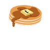 Pancakes with butter and syrup