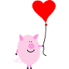 Pig with heart balloon