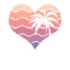 Surfer palm waves heart logo