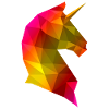 Einhorn Lowpoly Regenbogen 3D