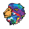 Lion's head colorful animals drawing