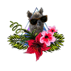 Hawaii Aloha Lama Motiv - Hibiscus Blomster Alpaca
