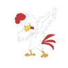 Dabbing poulet fermier fermier