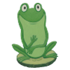 Frosch auf Gurke