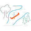 Whitewater stok figur, rafting kajak sport