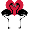 + Heart = Love Flamingos