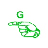 Green fingers indicate a G