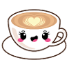 Kawaii cappuccino coffee