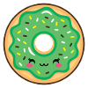 Donut Smile Kawaii green