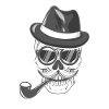 Smoking skull