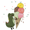 Dino with ice cream