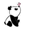 Panda avec papillon – Motif d’animal mignon