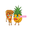 Funny Pizza Hawaii - Pineapple - Illustration