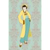 Vintage flapper kvinde i gul jakke