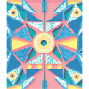 Mandala bleu, rose et rose