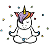 Yoga enhjørning stjerne karma namaste meditation kærlighed