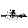 Skyline of Gelsenkirchen in silhouette