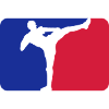kickboxer logo skjold ramme rød blå kickboxing ka