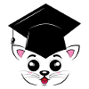 Graduating cat cartoon