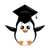 Netter Graduating Pinguin-Karikatur