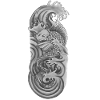 Japanese koi fish Black & white