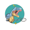 T-Rex Dinosaur Playing Tennis