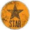 Rustic star with "STAR" motif