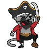Pirate cat captain swordwing