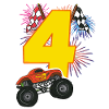 Compleanno 4 anni Monster Truck, Car T-Shirt