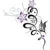 Tribal mit Blumen und Schmetterling