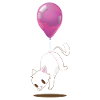 T-shirt ballon blanc et chaton