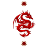 Ehrfürchtiger roter chinesischer Drache