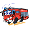 Comic Feuerwehr mit Augen
