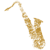 Saxophone Saxophone golden distressed