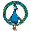 Peacock peace sign