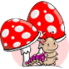 Chenille avec champignons