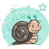 Schnecke mit Sternen